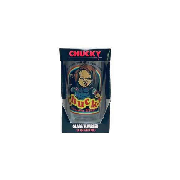 Chucky Child's Play 80's Horror Movie 16 oz. Tumbler NIB - Picture 1 of 5